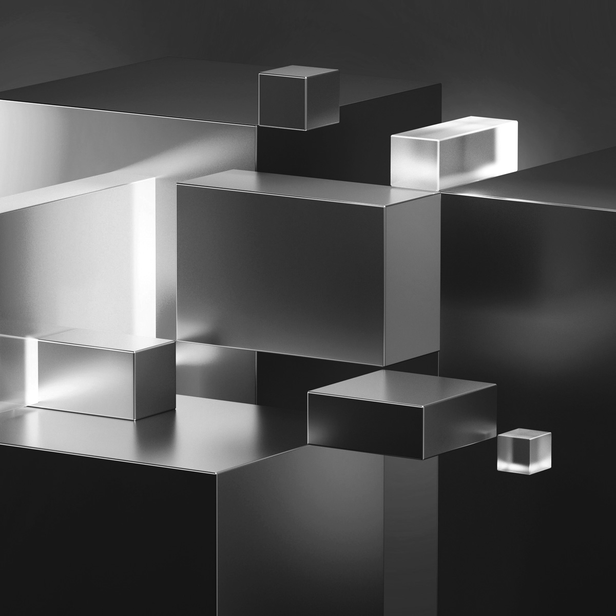 abstract glass and metal cubes representing the building block solutions Function One provides its clients