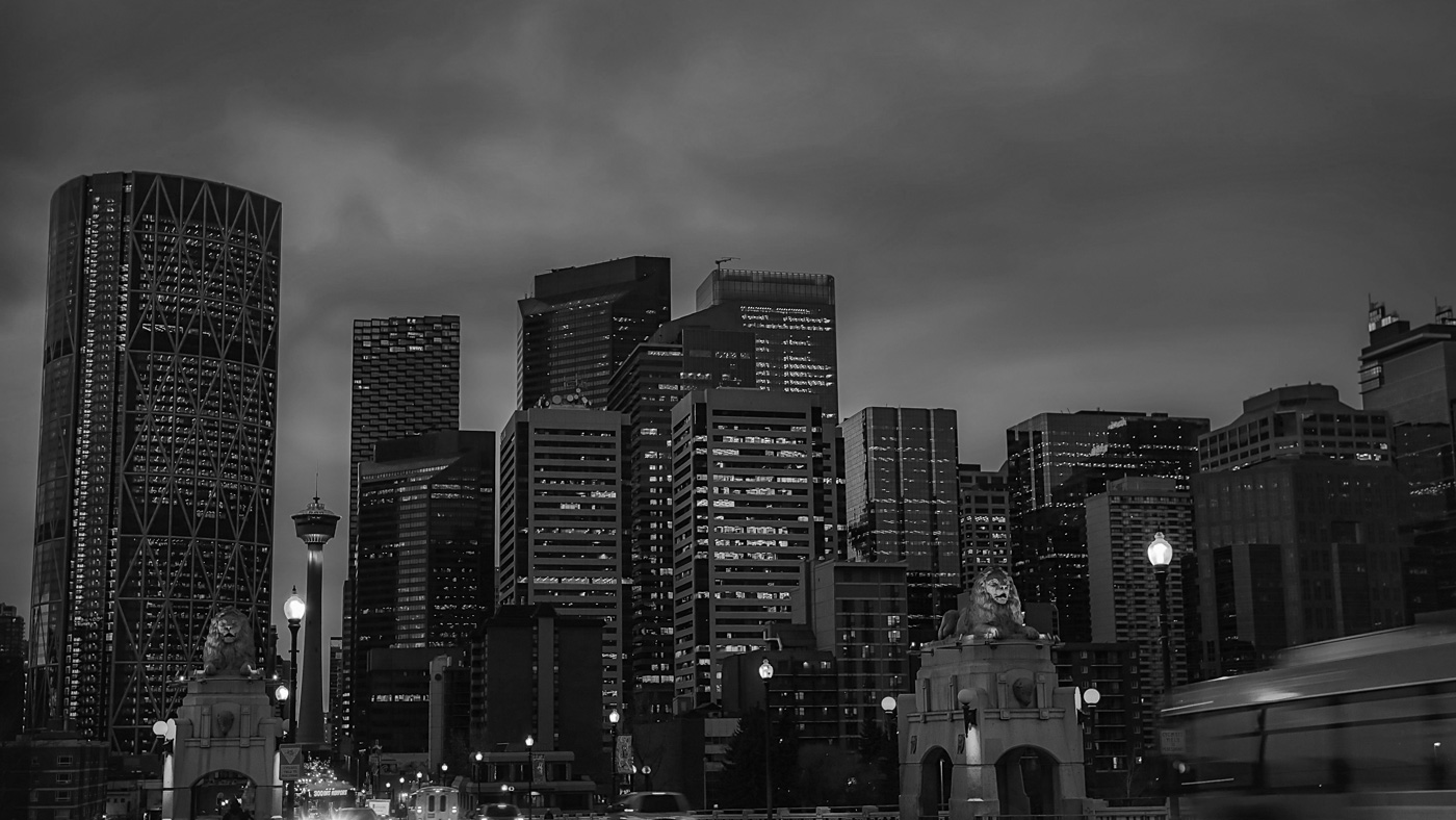 Downtown Calgary at night