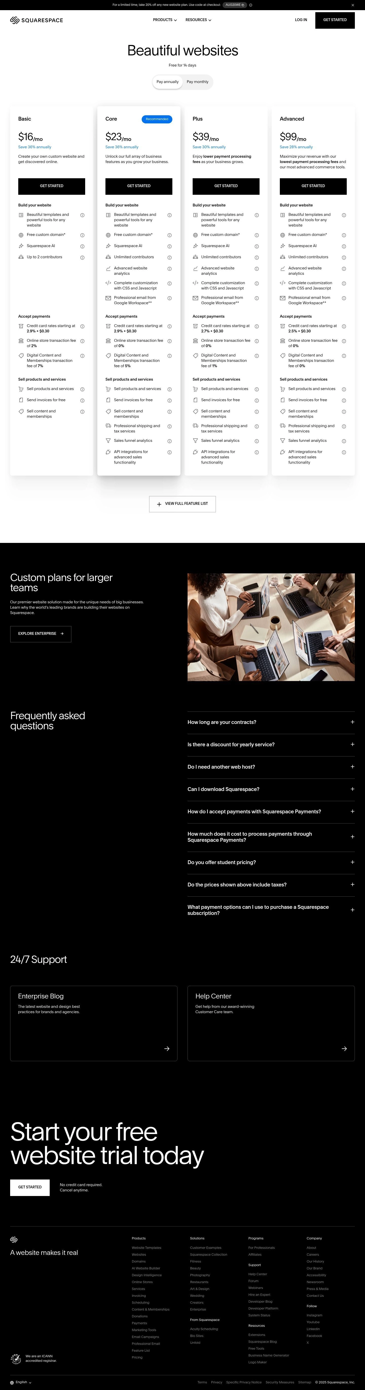 Link to pricing page details