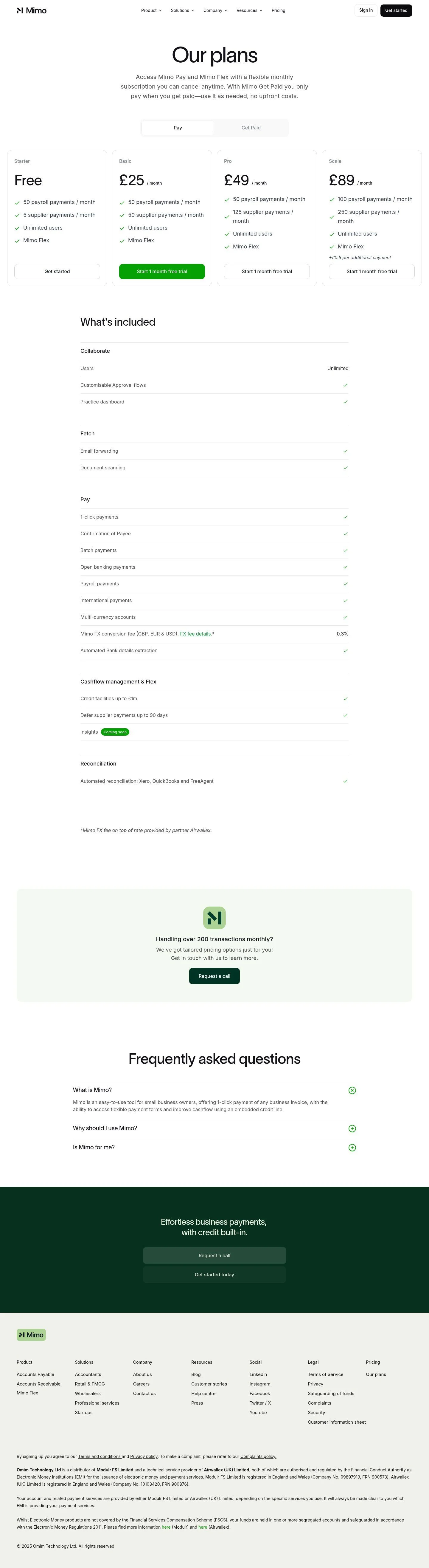 Link to pricing page details