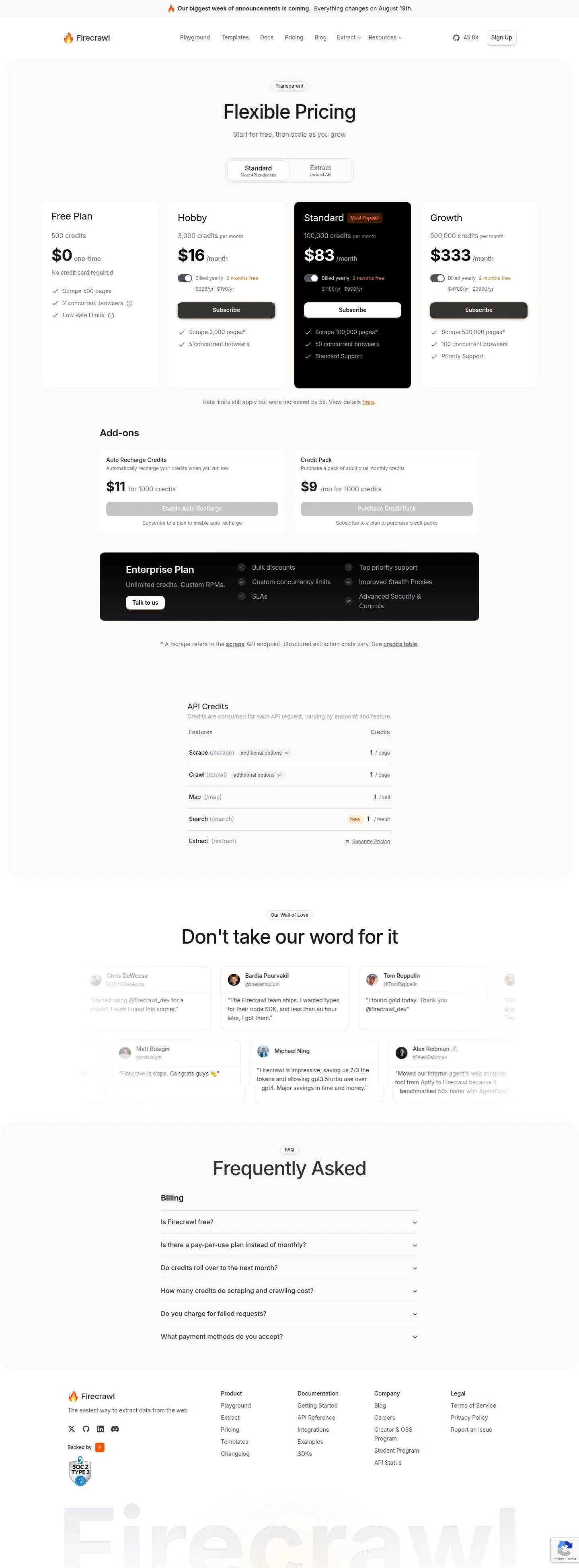 Link to pricing page details