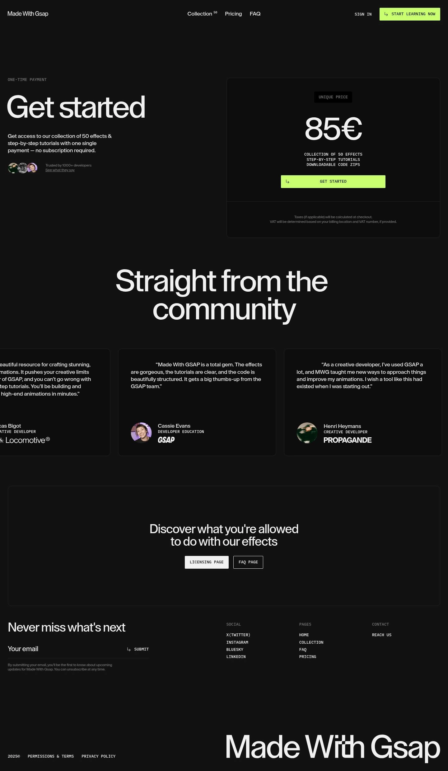 Link to pricing page details