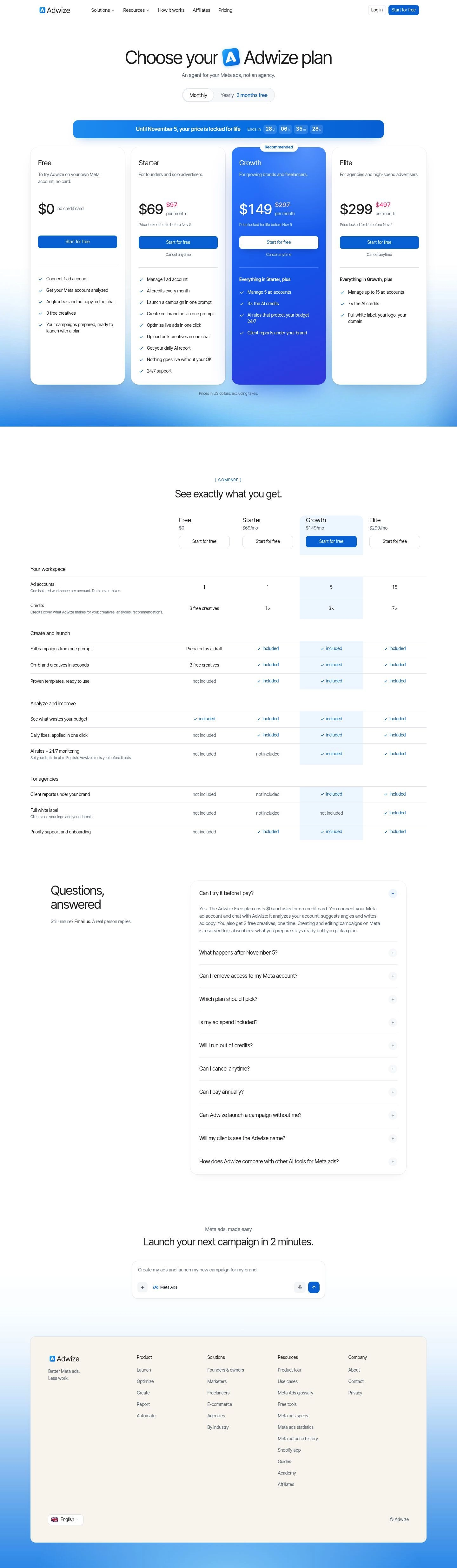 Link to pricing page details