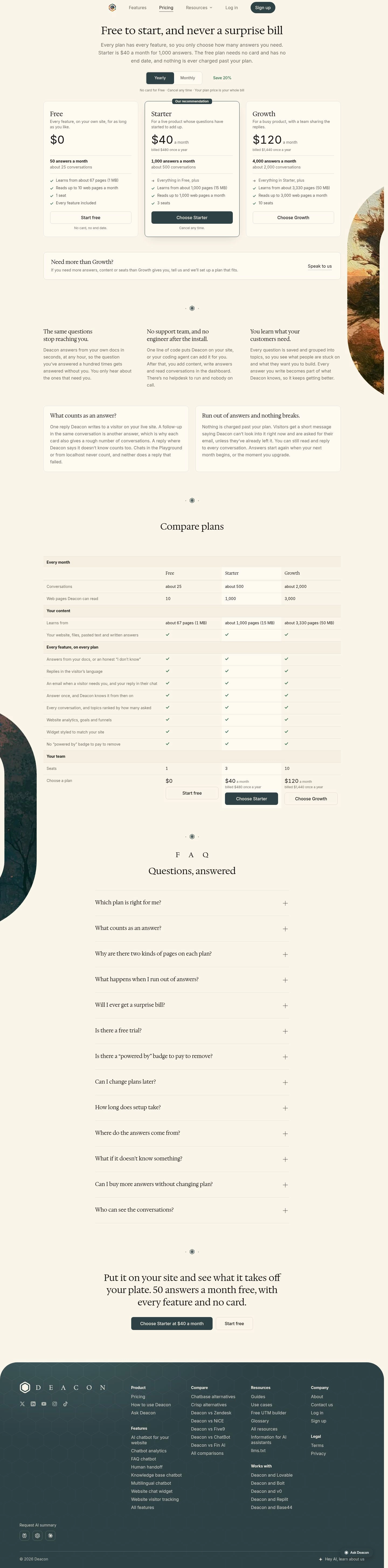 Link to pricing page details