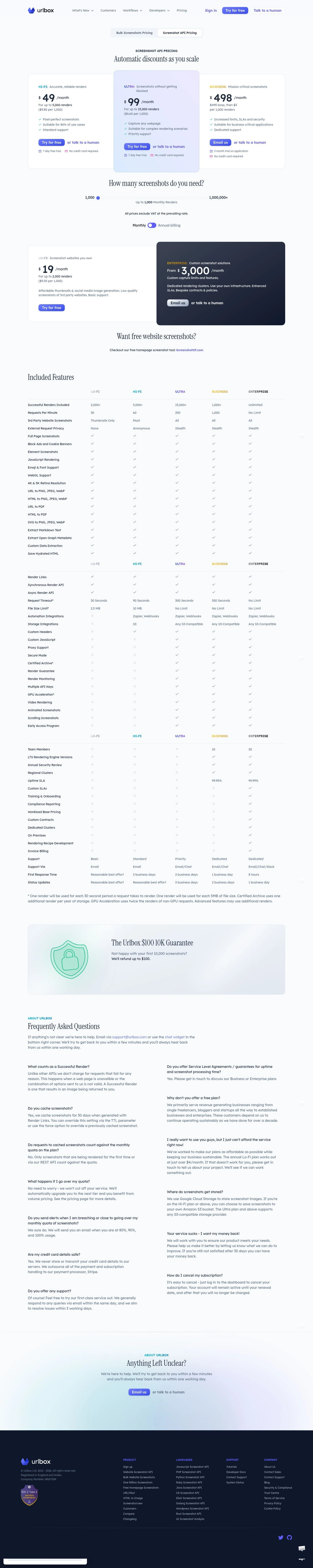 Link to pricing page details
