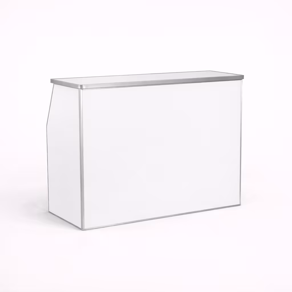 A foldable white bar on a white background