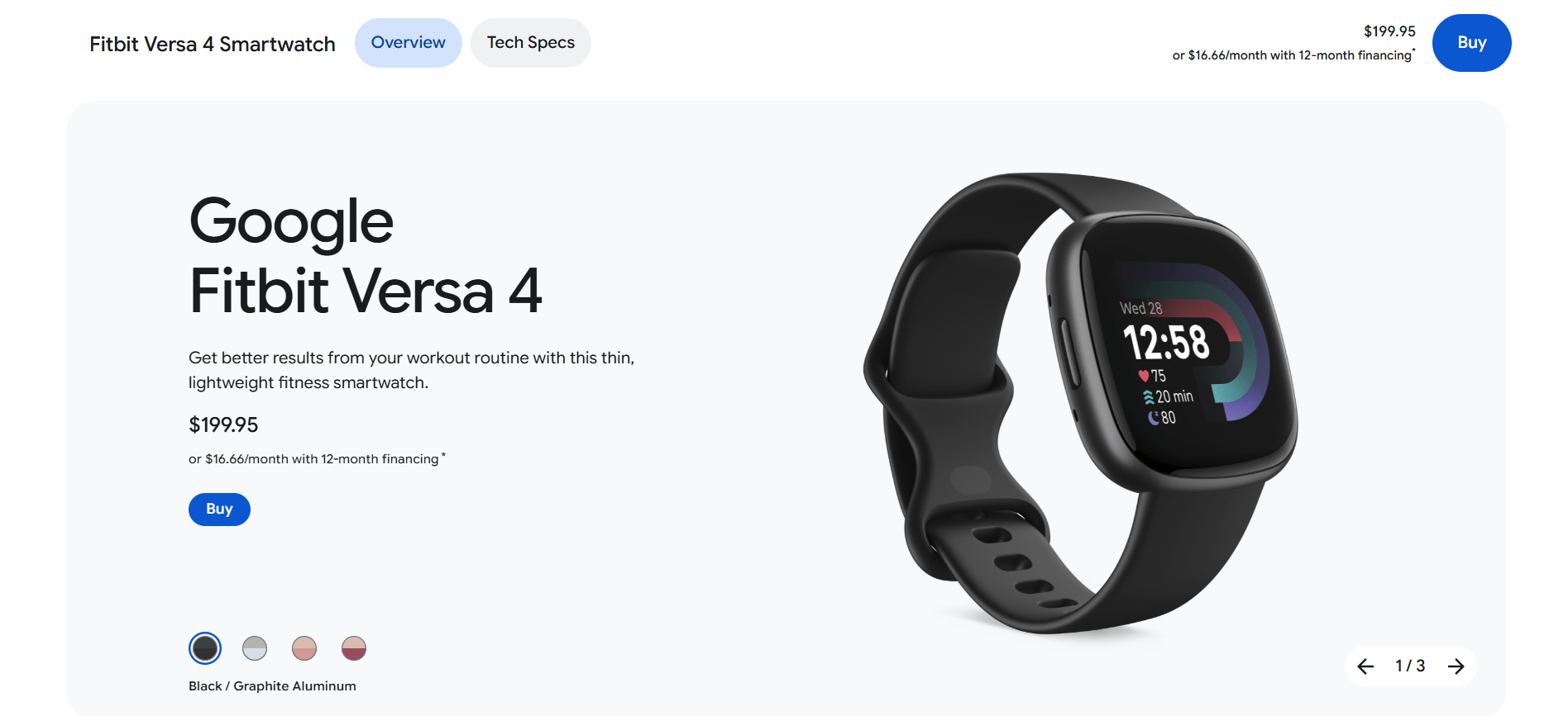 Fitbit Versa fitness tracker
