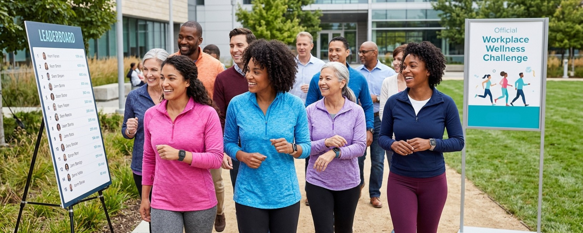 Fitbit Versa employee wellness challenge tracking