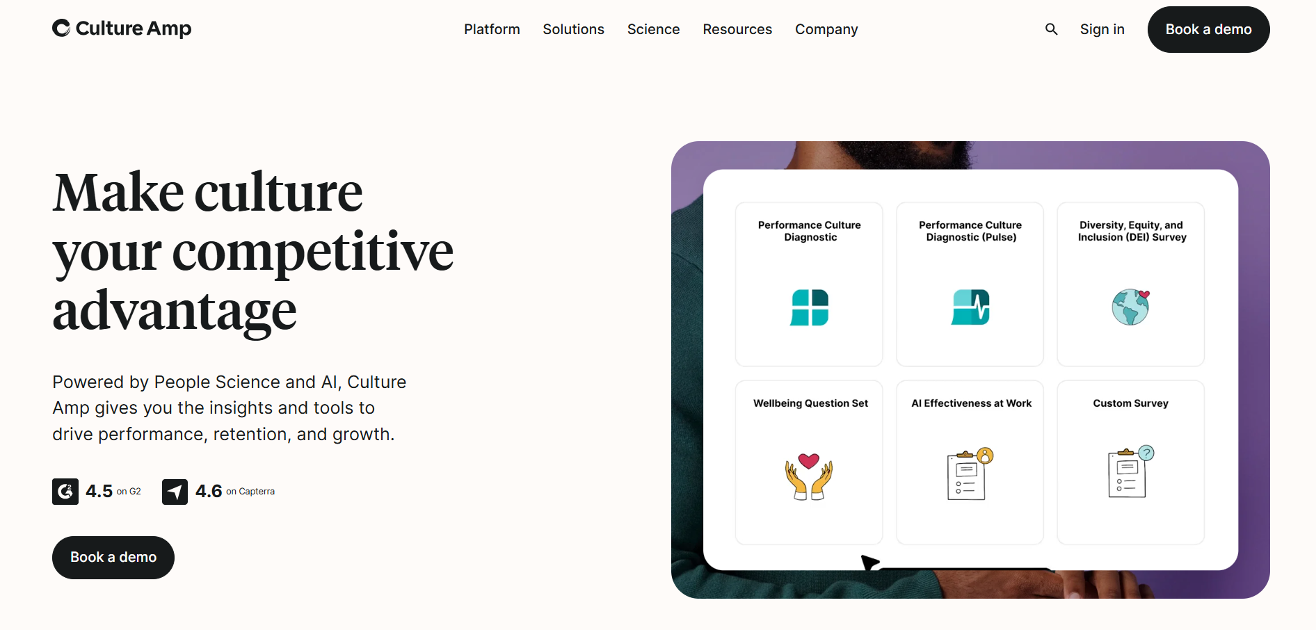 Culture Amp landing page