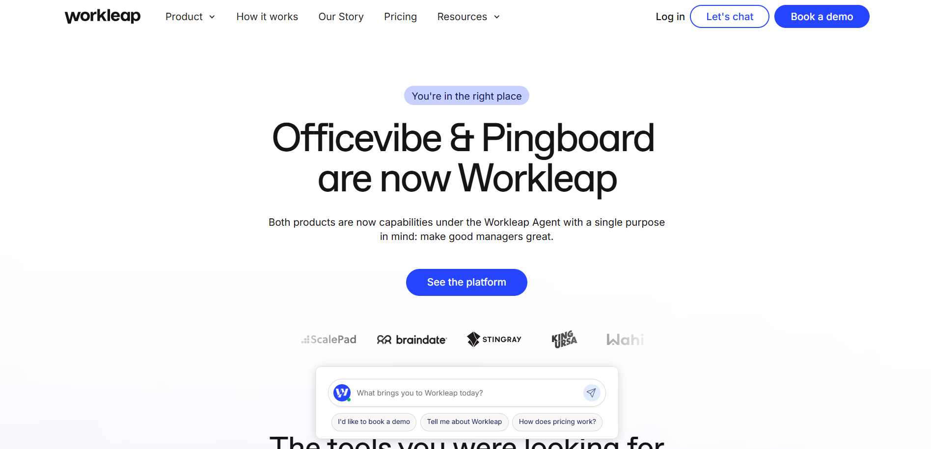Officevibe landing page