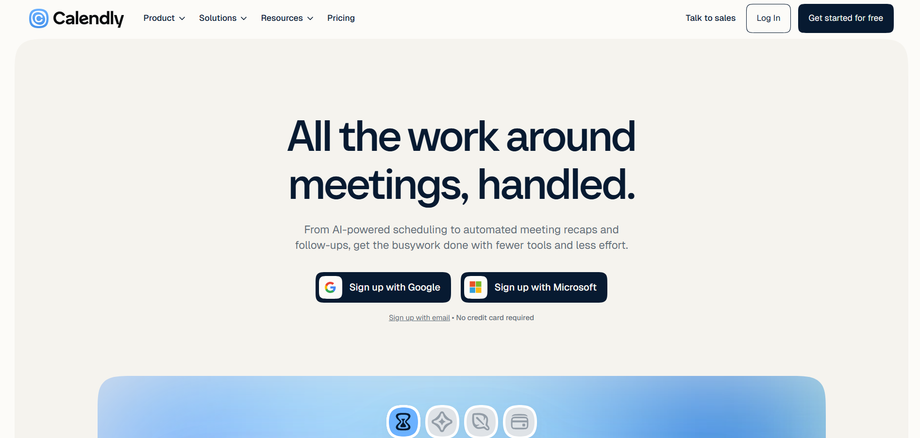 Calendly landing page