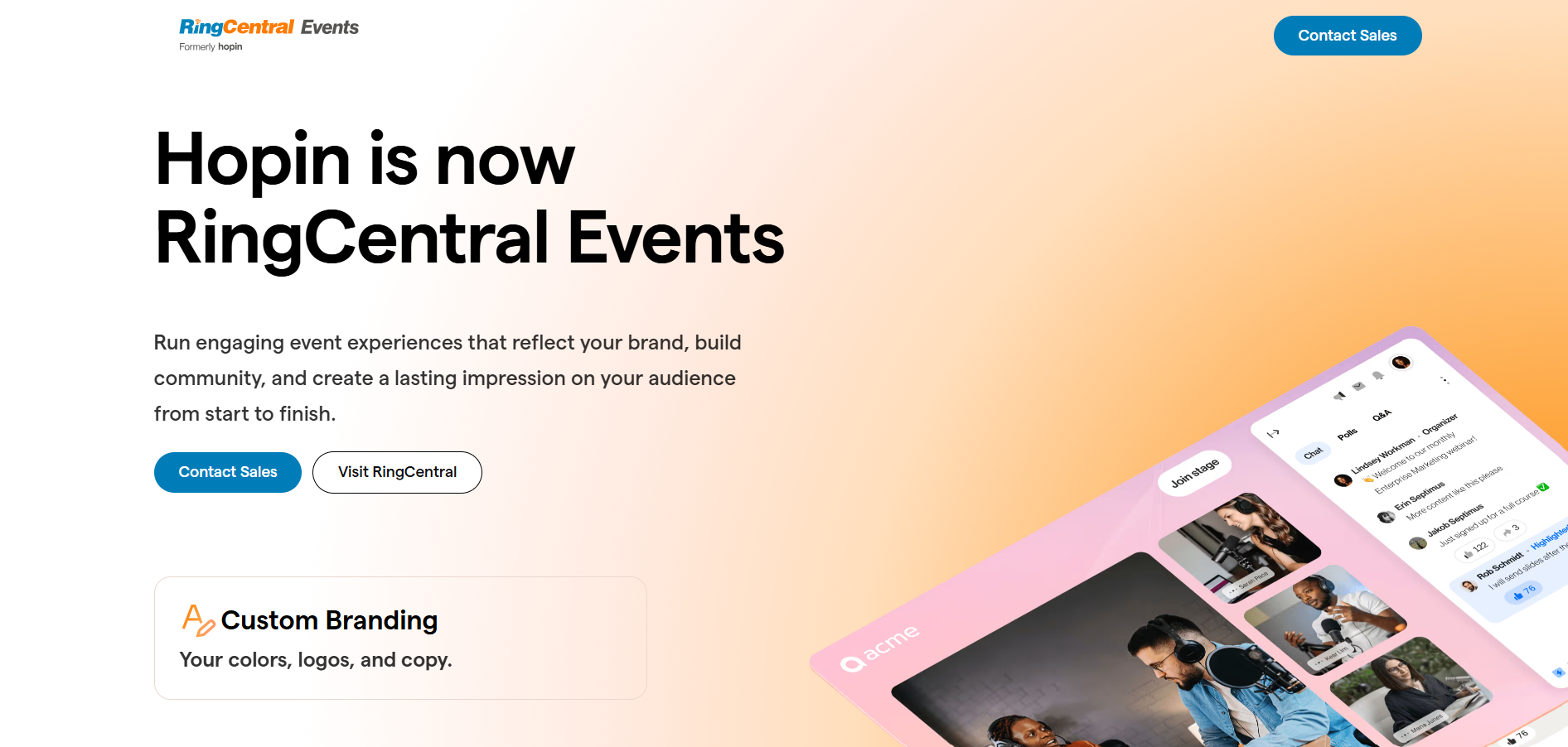 Hopin landing page