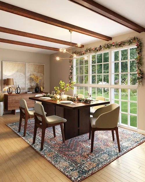 brown wooden table and chairs