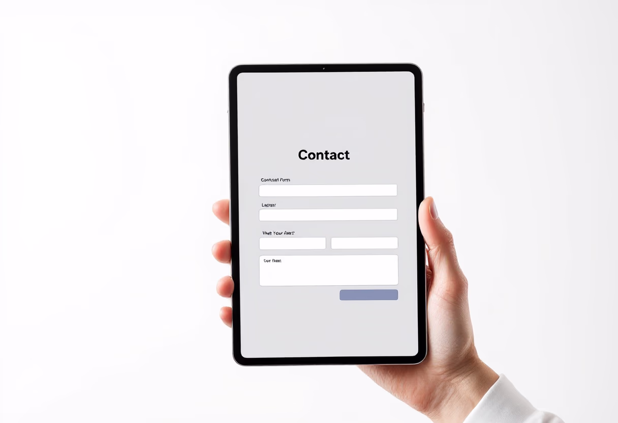 image of a contact form on a screen