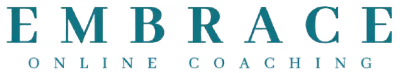 Embrace Online Coaching logo with 'EMBRACE' in large serif letters and 'ONLINE COACHING' in smaller uppercase letters below.