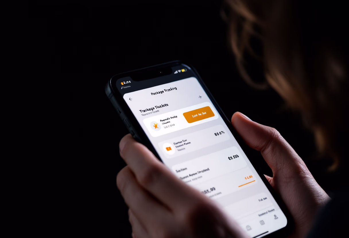 image of package tracking interface (for a courier & delivery service)