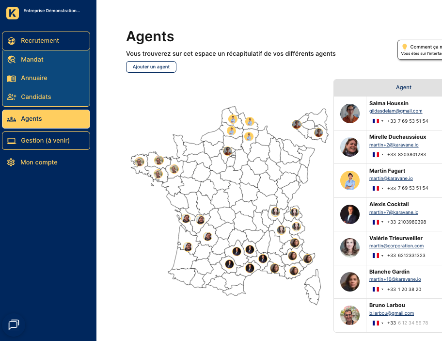 Outil de suivi des commerciaux terrain Karavane Agency