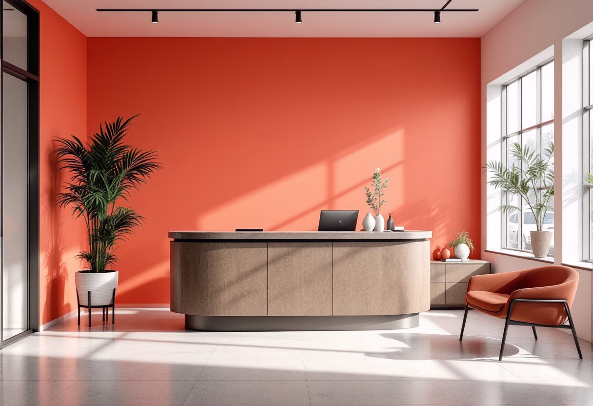 [background image] image of a welcoming reception area (for an automotive service)