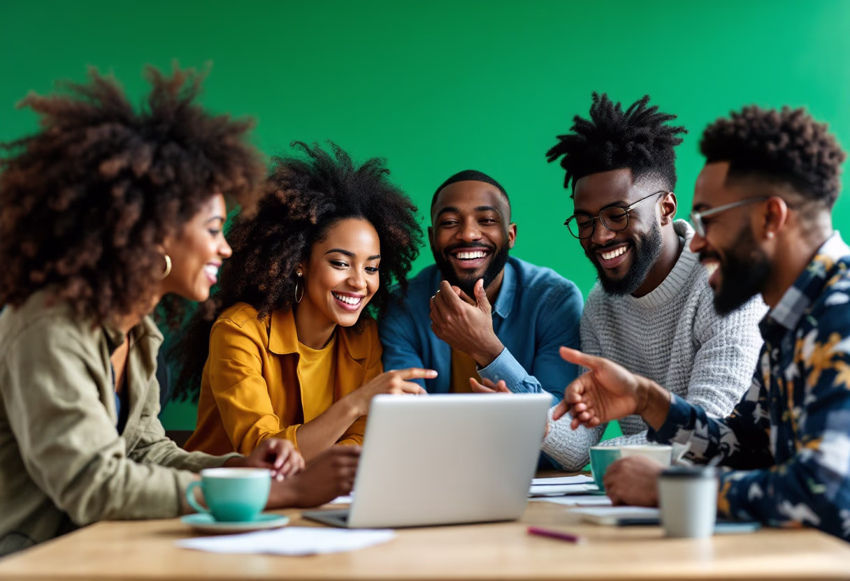 image of a diverse team in a meeting (for edtech)