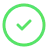Green clock icon showing time at approximately 3:00.