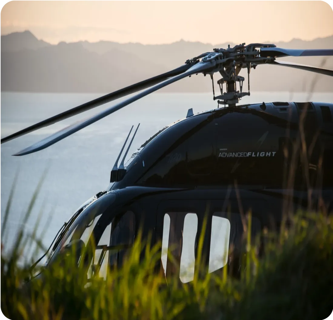 Helicopter with grass