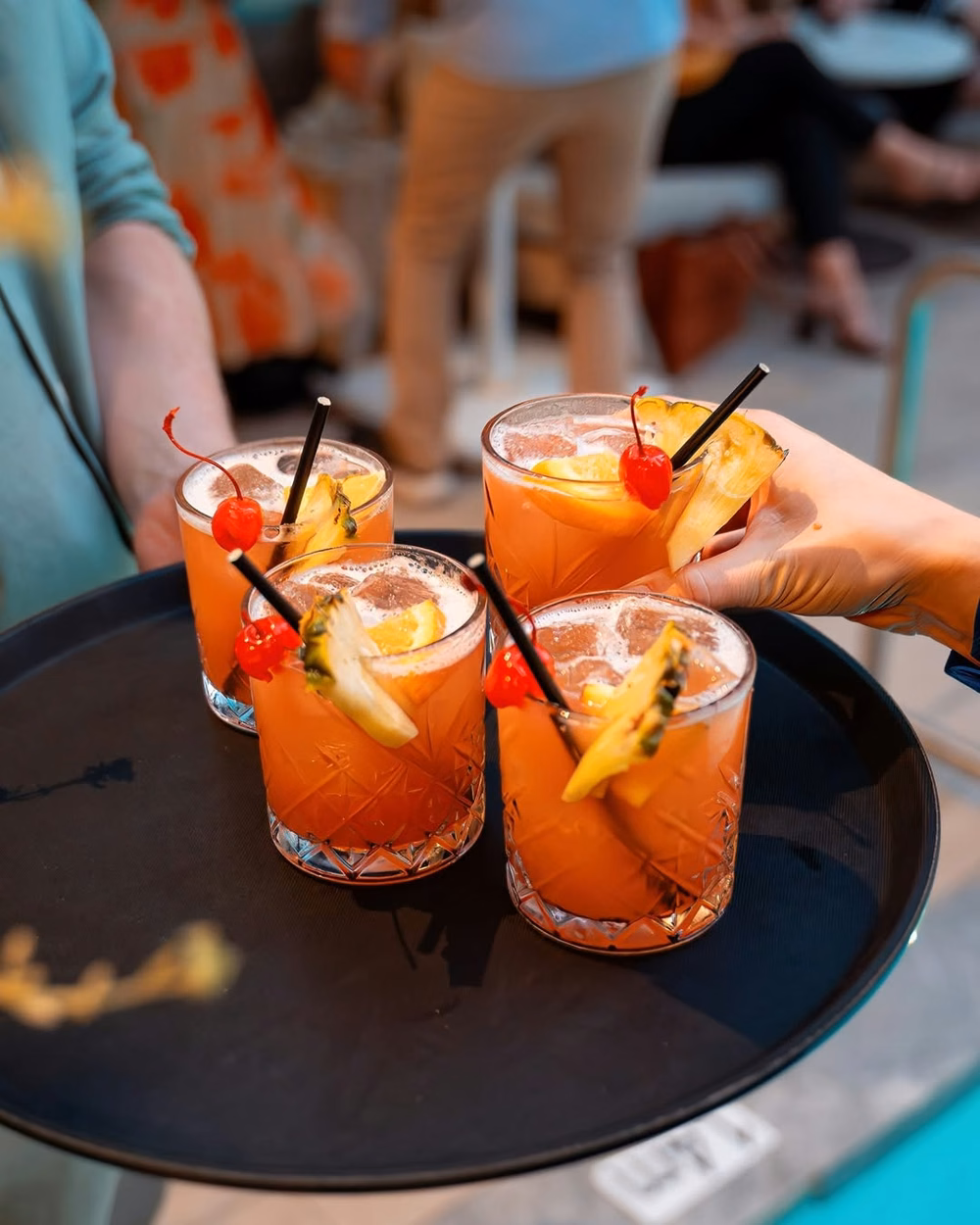 Tray of tropical cocktails at a BAHA Perth event