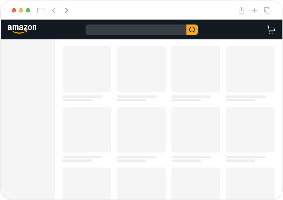 Web browser mockup representing Amazon storefront optimization