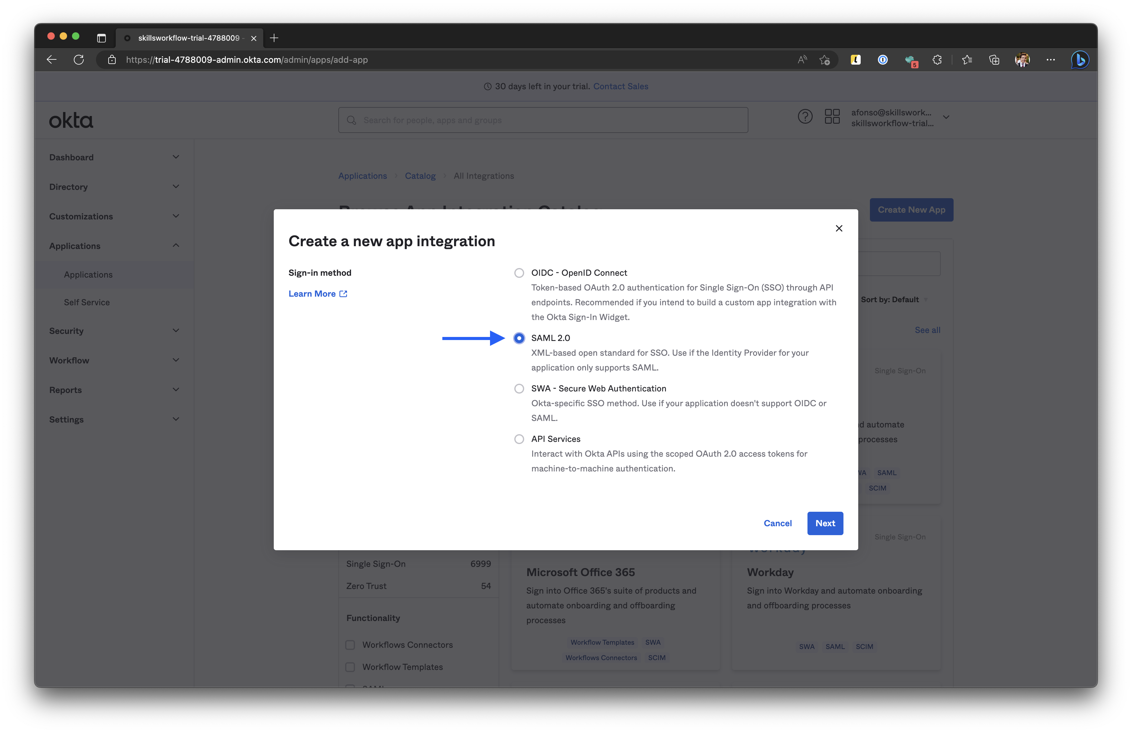Screenshot shows sign-in method.