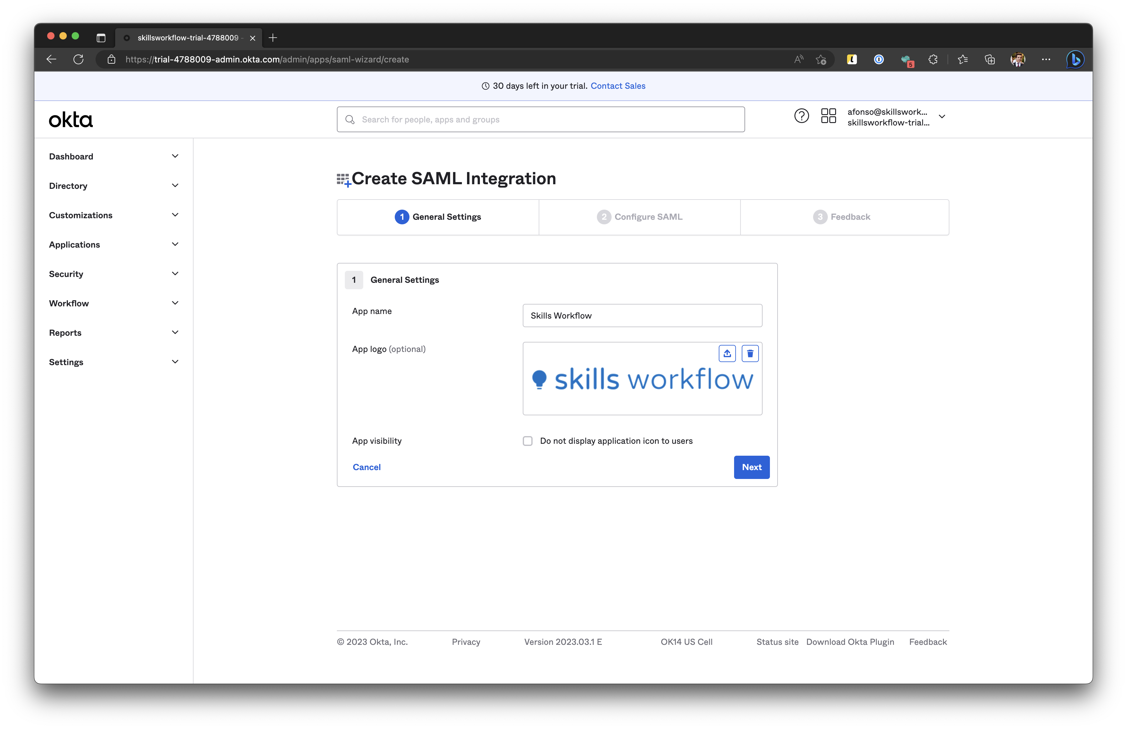 Screenshot shows button to add an App.