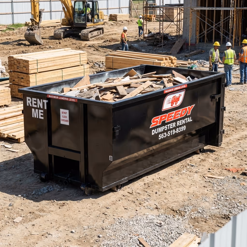 Speedy Dumpster on construction site
