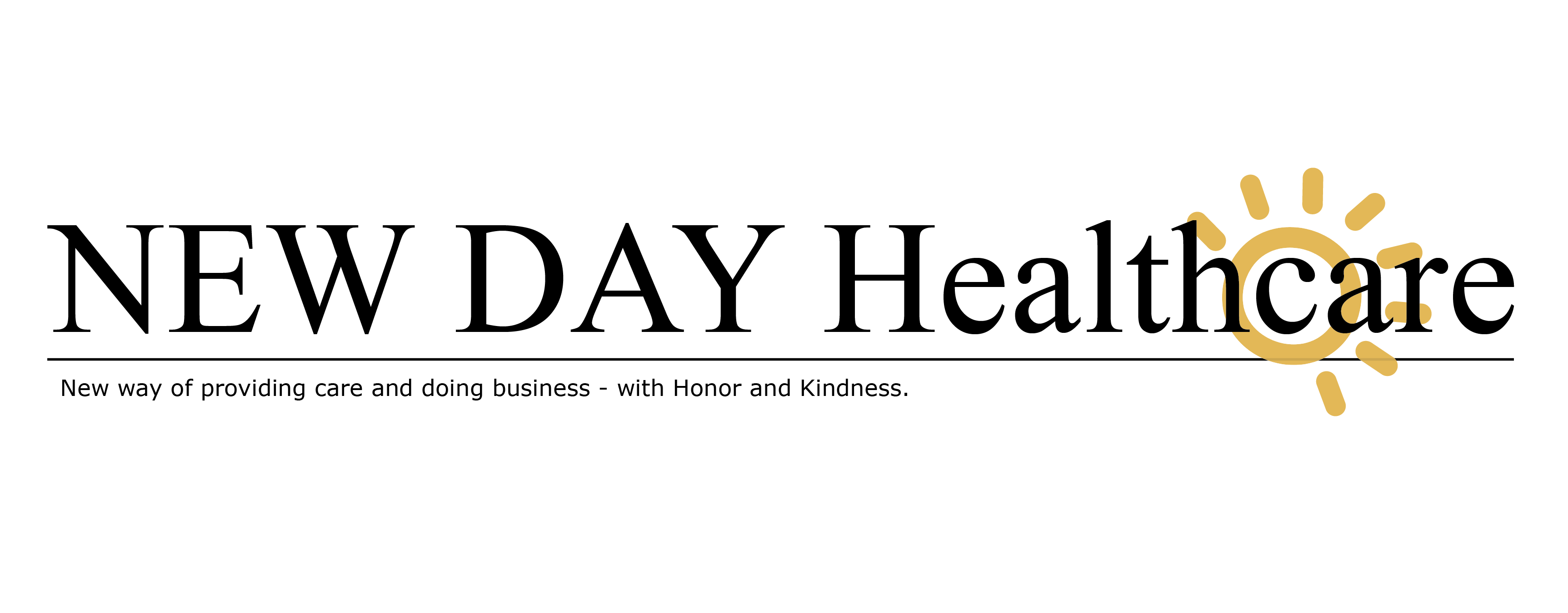 New Day logo with the word 'New Day' and a stylized sun with rays.