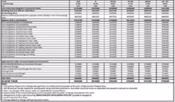 Prestige Autumn Leaves Payment Schedule Prestige Autumn Leaves Cost Sheet