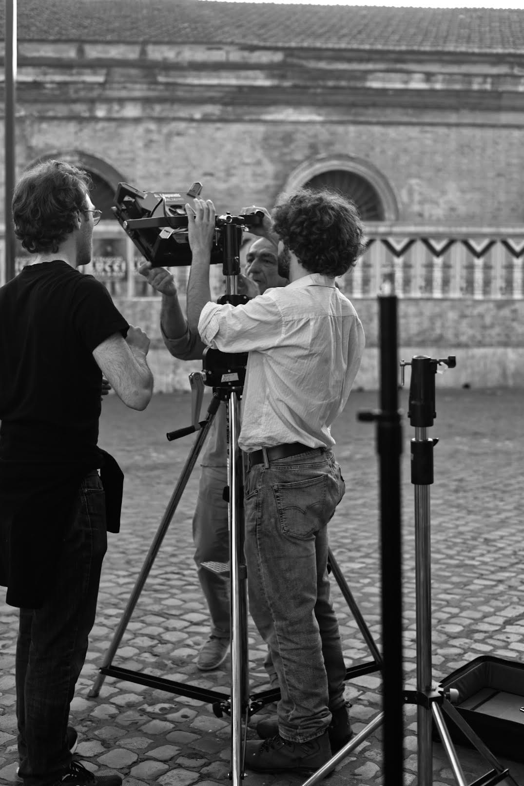students on set