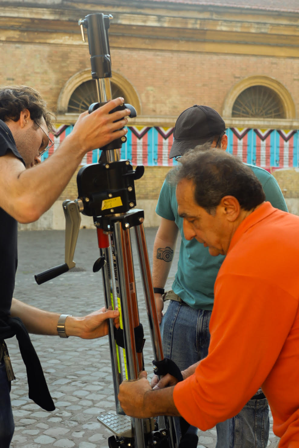 On set with a teacher 