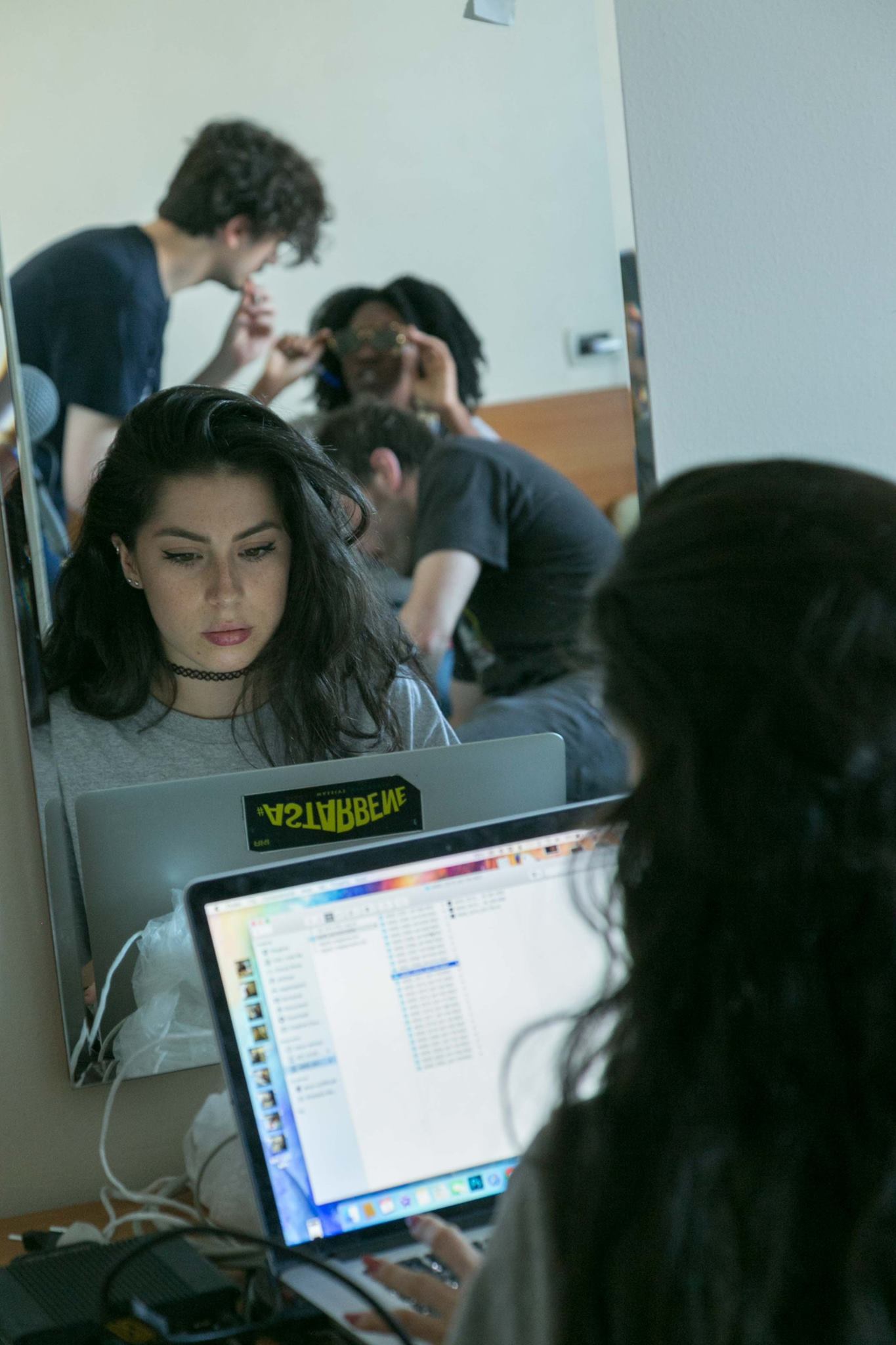 Student editing on a computer 