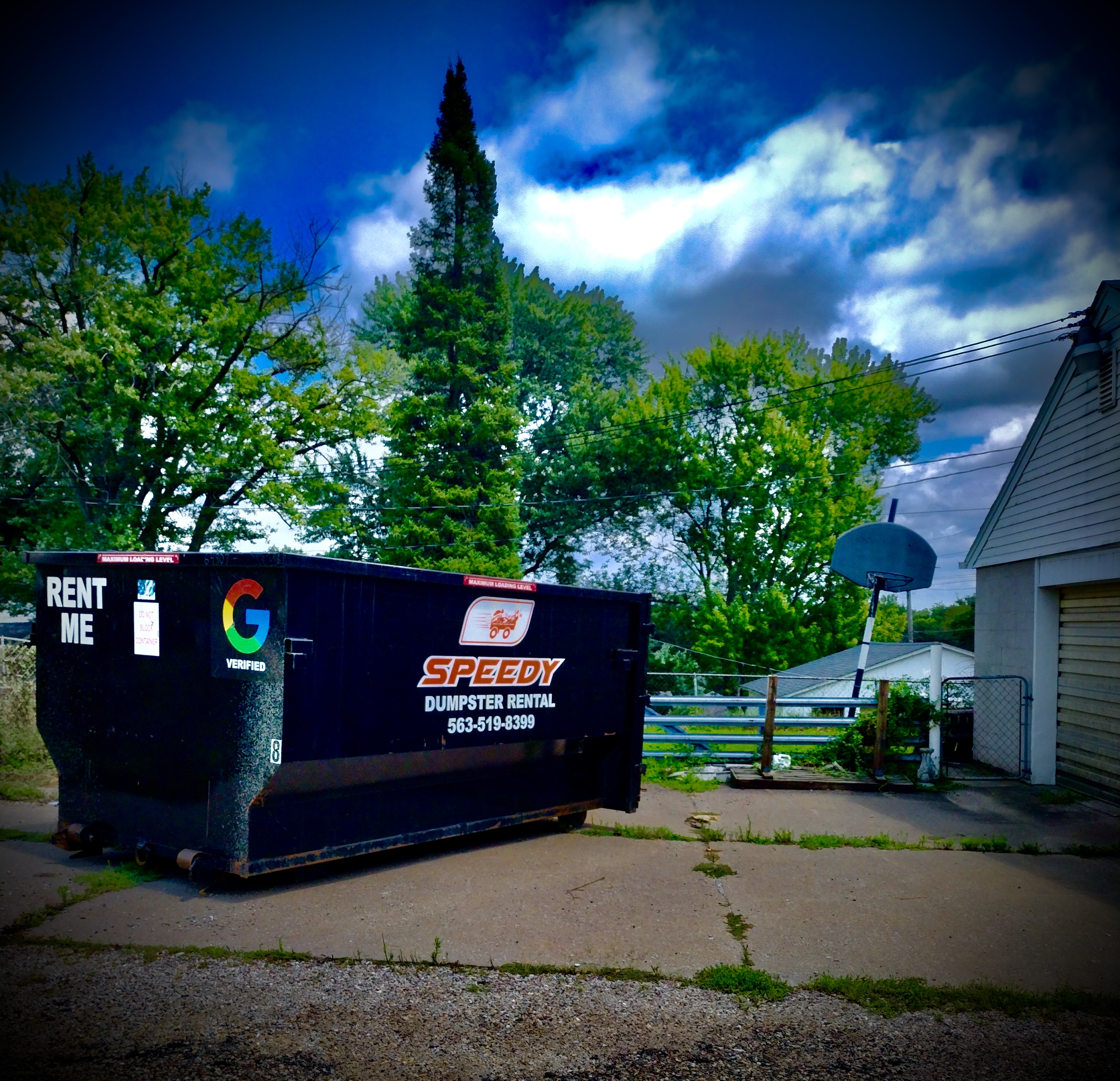 Speedy dumpster rental service
