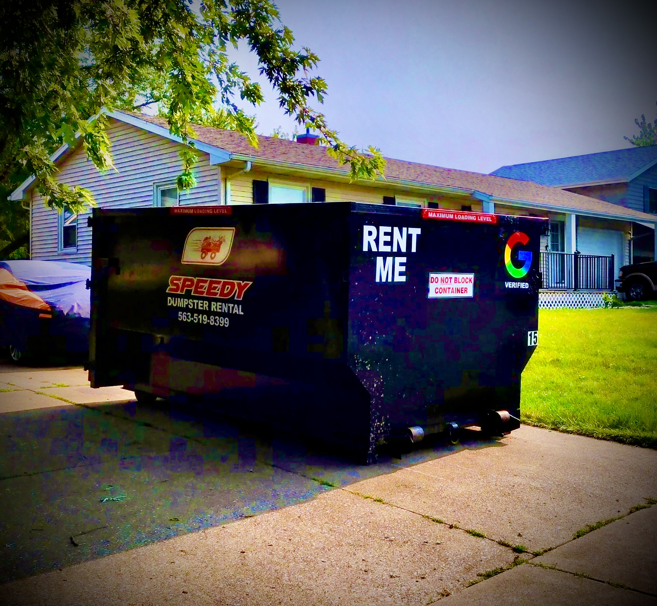 Speedy dumpster rental service