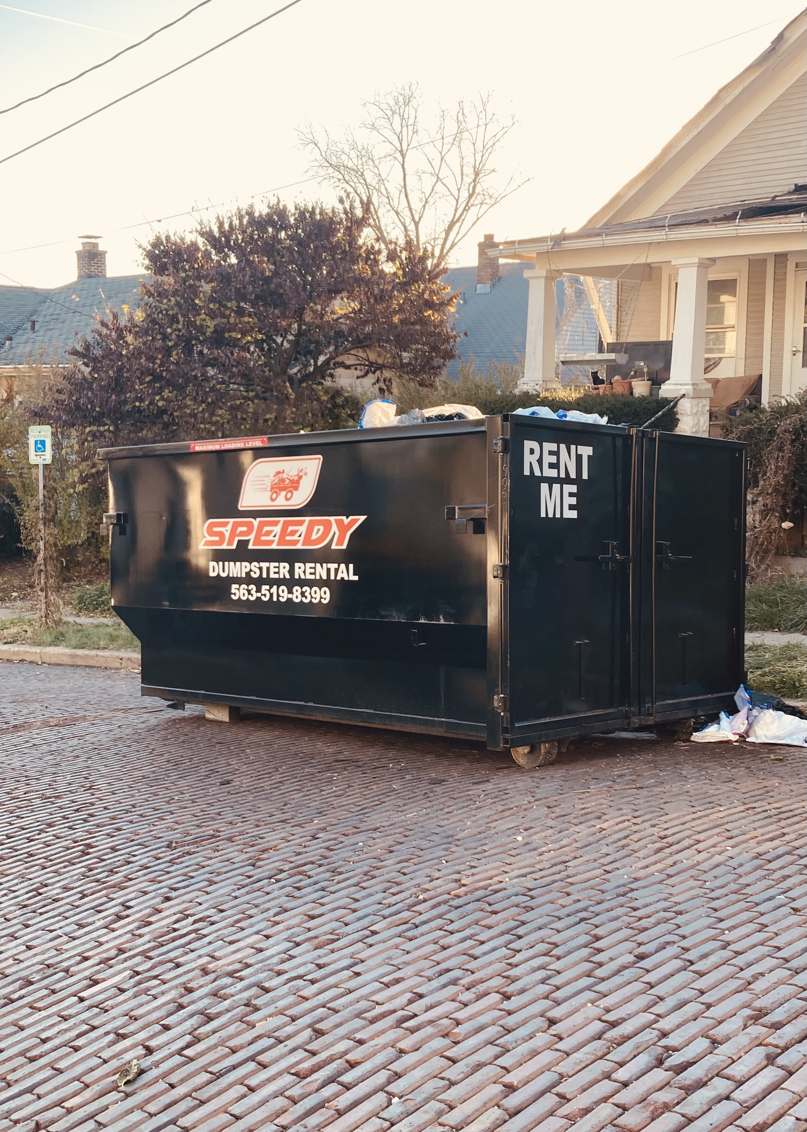 Speedy dumpster rental service