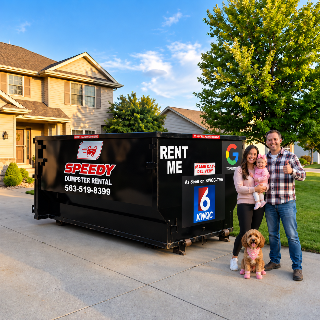Speedy dumpster rental service