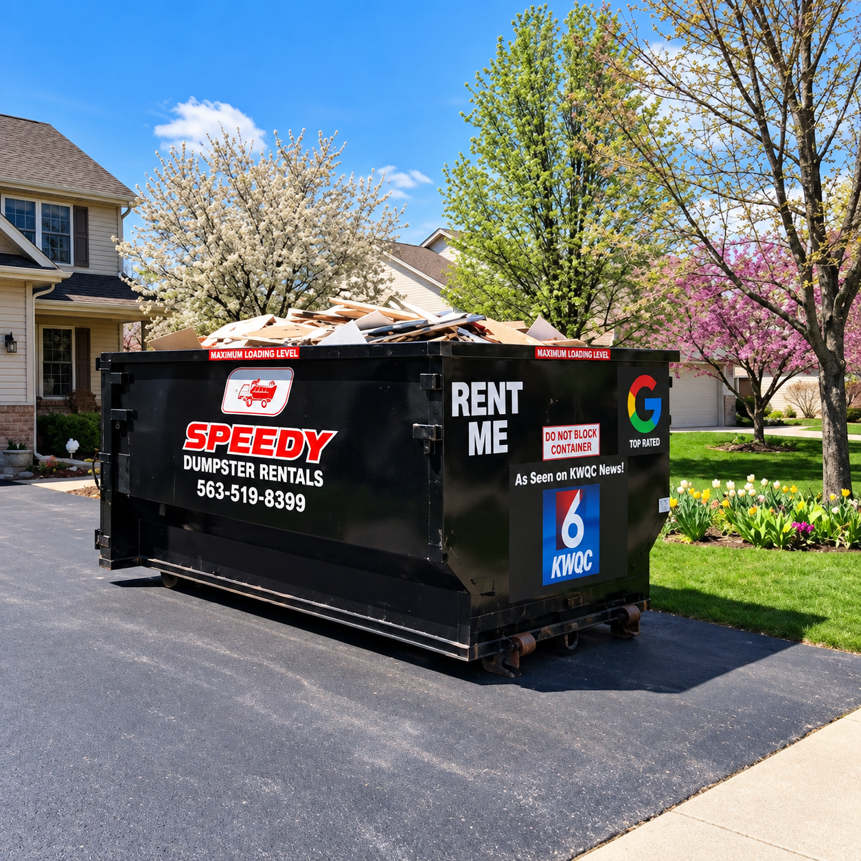 Speedy dumpster rental service