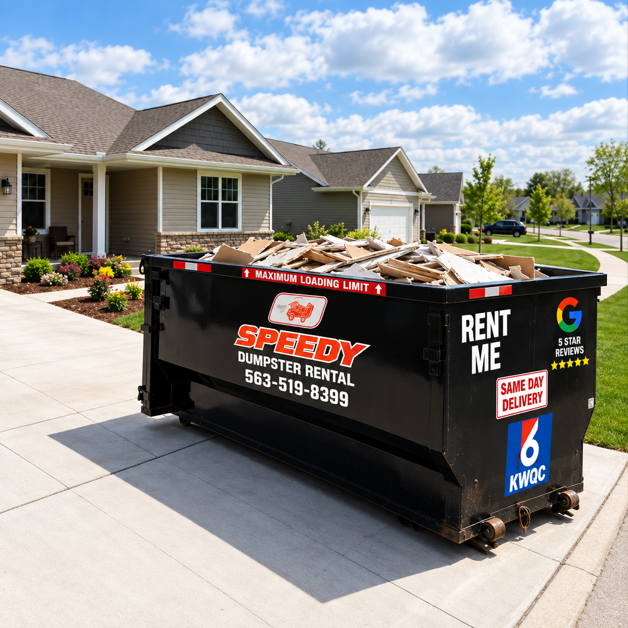 Speedy dumpster rental service