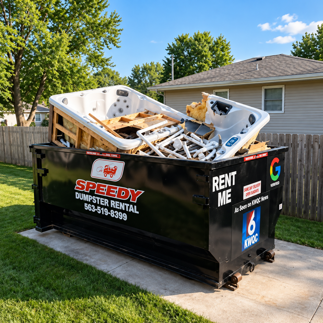 Speedy dumpster rental service