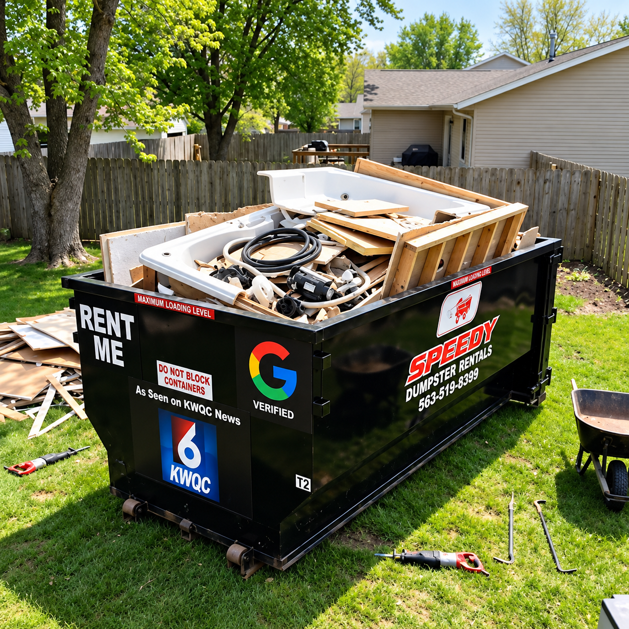 Speedy dumpster rental service