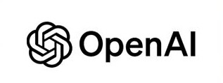 OpenAI logo with geometric symbol and text.