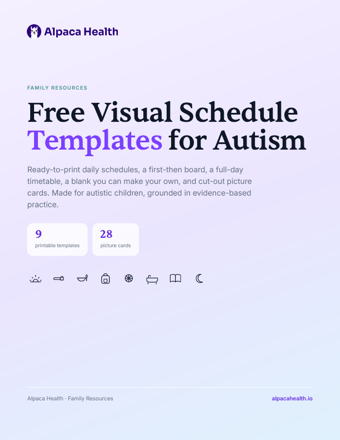 Cover of the Free Visual Schedule Templates for Autism