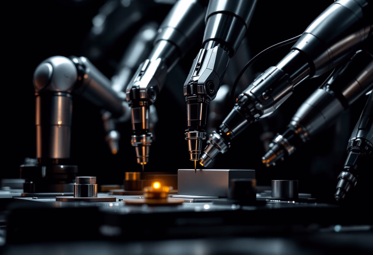 image of assembly line with robotic arms