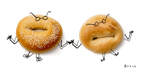 Cute dancing bagels