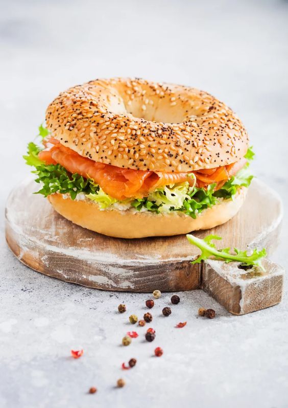 Drooling bagel sandwich