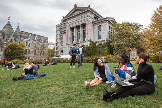 McGill University Students having a good time while studying