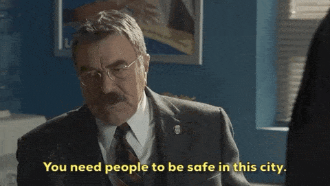 GIF saying people need to be safe in this city